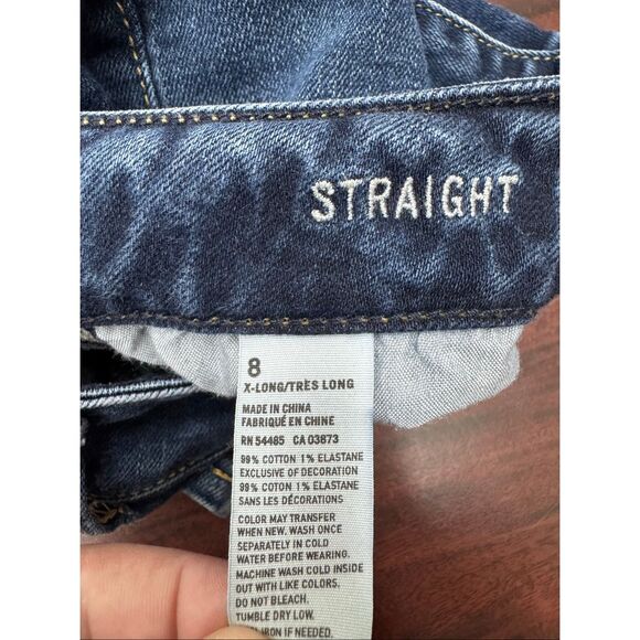 American Eagle Dark Wash Straight Leg Jeans Size 8 X-Long - Picture 6 of 8